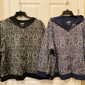 Patterned Hoodies with Zipper, pockets Style & Co 3X Bundle